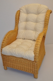 Ratanové křeslo Ear medové polstr béžový melír