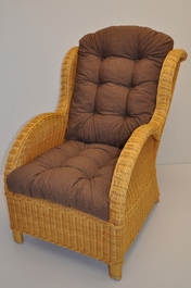 Ratanové křeslo Ear medové polstr hnědý melír