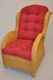 Ratanové křeslo Ear medové polstr vínový melír