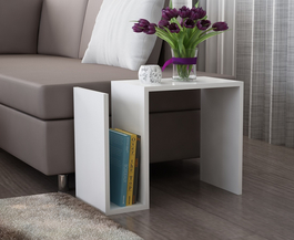 Odkládací příruční stolek GIMEL bílá