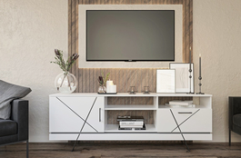 Televizní stolek GABES bílá