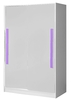 Šatní skříň s posuv. dveřmi GULLIWER 12 bílá lesk/fialová