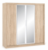 Šatní skříň 4D MARKOS dub sonoma/bílá/zrcadlo