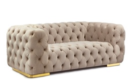 Čalouněné dvojkřeslo CHASS 2 VELVET béžová/zlatá