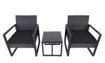 Zahradní ratanový set MADEIRA 2 křesla + 1 stůl černá