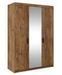 Šatní skříň ELINA 3D dub lefkas/zrcadlo