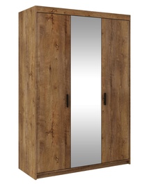 Šatní skříň ELINA 3D dub lefkas/zrcadlo