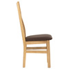 C-2100 BR2 - Židle jídelní, hnědá látka, masiv dub