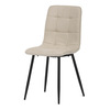 CT-281 CRM2 - Židle jídelní, potah krémová látka, kovová čtyřnohá podnož, černý mat