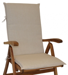 Polstr na teakové zahradní křeslo UNI vysoké - látka světle béžový melír