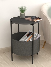 Konferenční stolek kulatý JUDITH antracit/černá