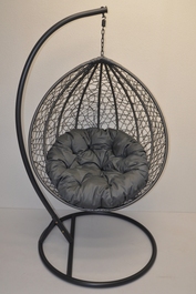 Závěsné houpací křeslo Imperia šedý polstr