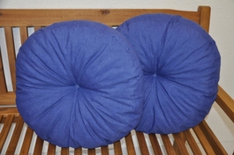 Polštář kulatý velký tmavě modrý set 2 kusy