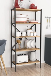 Regál TERRY borovice/černá