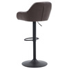 AUB-716 BR3 - Židle barová, potah hnědá látka v dekoru vintage kůže, chromová podnož