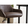 AUB-716 BR3 - Židle barová, potah hnědá látka v dekoru vintage kůže, chromová podnož