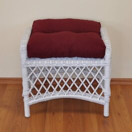 Taburetka Florida bílá polstr vínový