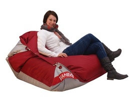 Sedací pytel 189x140 duo rubin - silver