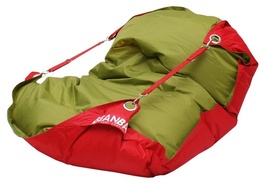 Sedací pytel 189x140 duo scarlet rose - green frog