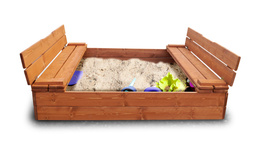 Dřevěné Pískoviště 120x120 cm s krytem, týk