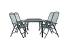 Set stůl ZWMT-24 tmavě šedá + 4x křeslo ZWMC-38 tmavě šedá