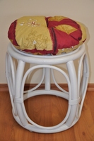 Polstr na ratanovou taburetku vínový motiv - průměr 35 cm