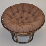 Ratanový papasan 115 cm hnědý - polstr hnědý melír