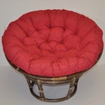 Ratanový papasan 115 cm hnědý - polstr vínový melír