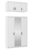 Šatní skříň ELINA 3D bílá/zrcadlo