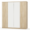 Šatní skříň 4D MARKOS dub sonoma/bílá/zrcadlo