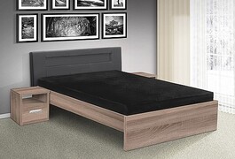 Postel MEADOW 140cm, s matrací, s roštem a LED osvětlení