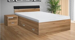 Postel MARI 140cm, s roštem a s úložným prostorem