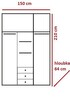 Skříň ROMA LUX 3 šatní, 150cm