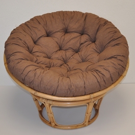 Ratanový papasan 115 cm medový - polstr hnědý melír