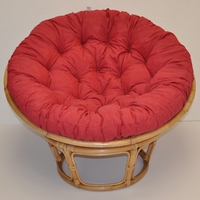 Ratanový papasan 115 cm medový - polstr vínový melír