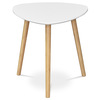 AF-1132 WT - Stůl konferenční 40x40x40 cm, MDF bílá deska, nohy bambus přírodní odstín