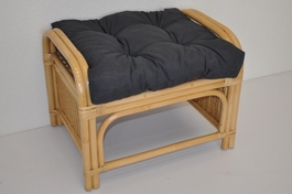 Ratanová taburetka Ear medová polstr tmavě šedý melír