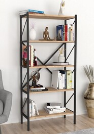 Regál KEPLER borovice/černá