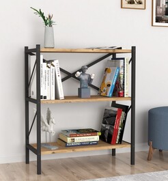 Regál KEPLER borovice/černá