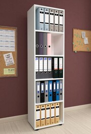 Regál s policemi KIERA 5 barva bílá