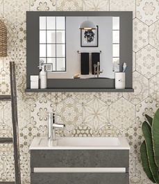 Police se zrcadlem KLEVIS barva antracit