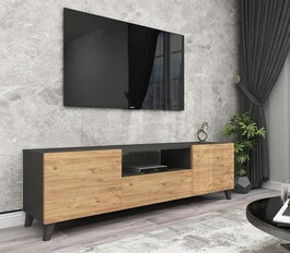 Televizní stolek NEAL barva antracit/borovice