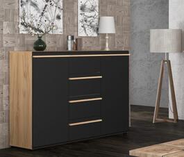 Komoda CEFALU 4S2D barva černá