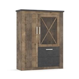 Komoda s vitrínou POLINA barva dub kolonial/matera