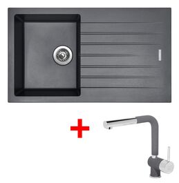 Sinks PERFECTO 860 Titanium + Mix 3 P GR