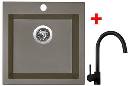 Sinks VIVA 455 Truffle + Vitalia černá matná