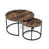 AF-3002 OLW - Set 2 ks stolků, MDF deska, dekor staré dřevo, kovová podnož, černý lak