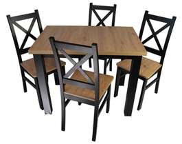 Jídelní sestava 4+1 LABRUM 100x70 cm černá/artisan