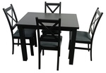 Jídelní sestava 4+1 LABRUM 100x70 cm černá/potah Moric 8