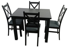 Jídelní sestava 4+1 LABRUM 100x70 cm černá/potah Moric 8
